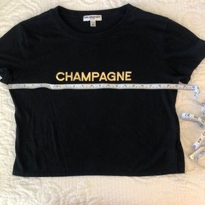 Shorty Tee with Gold Metallic Lettering